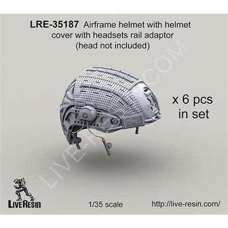Airframe helmet w helmet cover with headsets rail