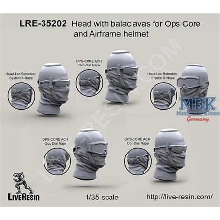 Head with balaclavas for Ops core and Airframe hel