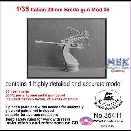 Italian 20mm Breda gun Mod. 39