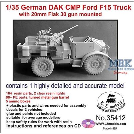 German CMP Ford F15 Truck with 20mm Flak 30 gun mt