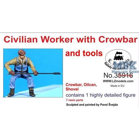 Civilian Worker with crowbar and tools