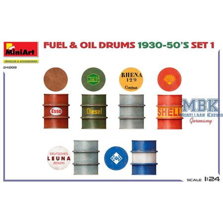 Fuel & Oil Drums 1930-50's Set 1 (German Type)