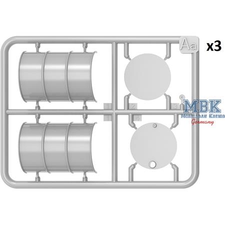 Fuel & Oil Drums 1930-50's Set 2