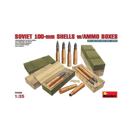 Soviet 100-mm Shells w/Ammo Boxes
