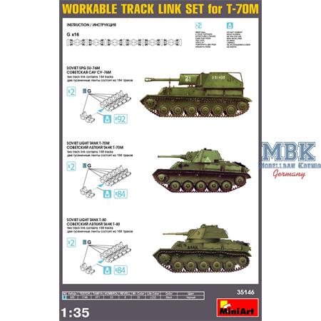 Workable track link set for T-70M Light Tank