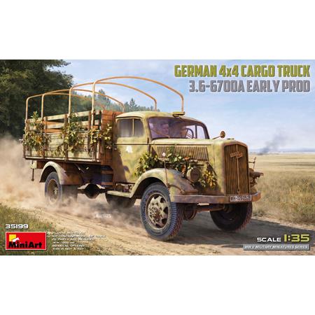 German 3t 4x4 Cargo Truck 3,6-6700A Early Prod.