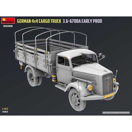 German 3t 4x4 Cargo Truck 3,6-6700A Early Prod.