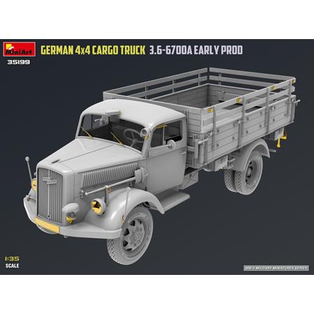 German 3t 4x4 Cargo Truck 3,6-6700A Early Prod.
