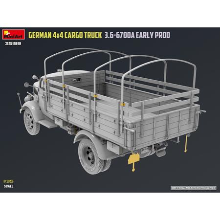 German 3t 4x4 Cargo Truck 3,6-6700A Early Prod.