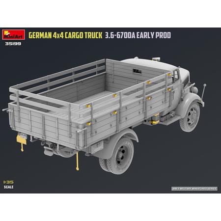 German 3t 4x4 Cargo Truck 3,6-6700A Early Prod.