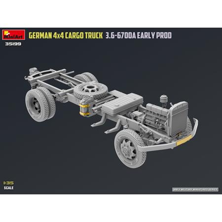 German 3t 4x4 Cargo Truck 3,6-6700A Early Prod.