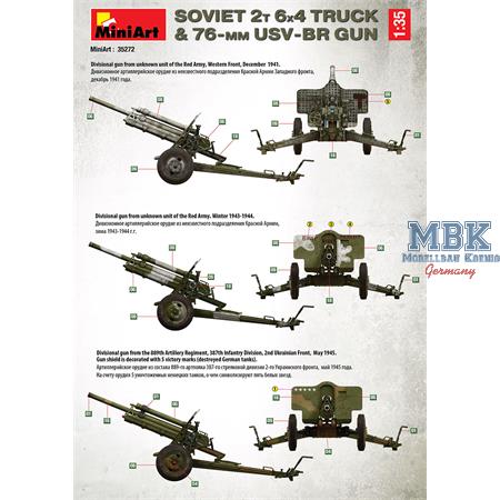 Soviet 2T 6×4 LKW & 76-mm USV-BR Kanone