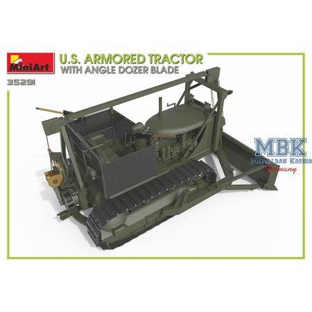 U.S. Armored tractor with angle dozer blade