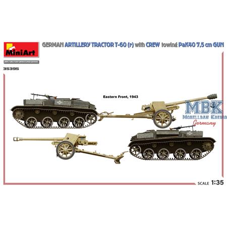 German Artillery Tractor T-60 (r) w/PaK40 Gun&Crew