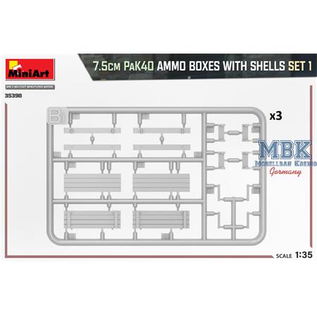 7.5cm PaK40 Ammo Boxes with shells - Set 1