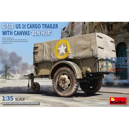 G-518 US 1t Cargo Trailer “Ben Hur" with canvas