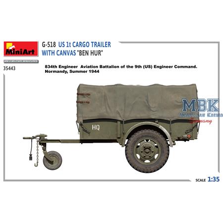 G-518 US 1t Cargo Trailer “Ben Hur" with canvas