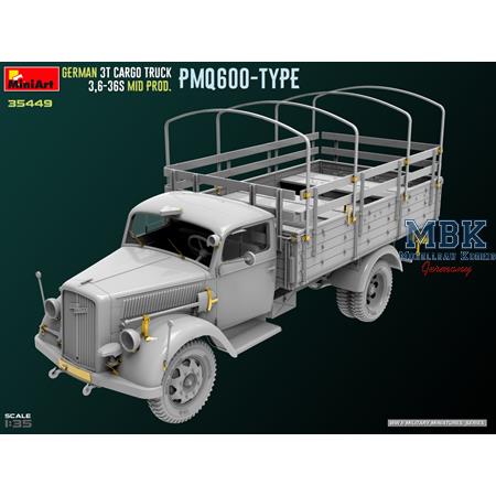 German 3t Cargo Truck 3,6-36S Mid Prod.PmQ600-Type