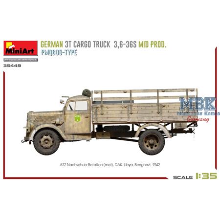 German 3t Cargo Truck 3,6-36S Mid Prod.PmQ600-Type