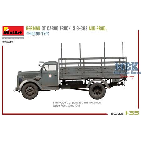 German 3t Cargo Truck 3,6-36S Mid Prod.PmQ600-Type