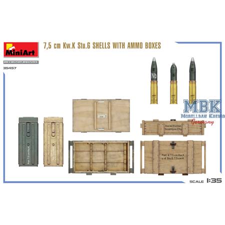 7,5 cm Kw.K Stu.G Shells with Ammo Boxes