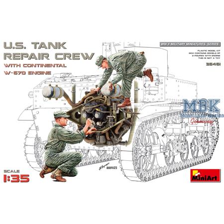 U.S. Tank Repair Crew w/Continental W-670 Engine