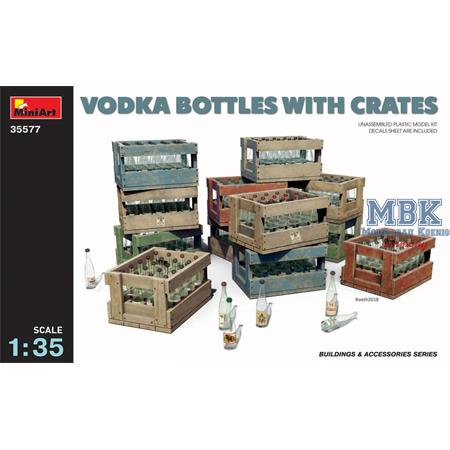 Vodka Bottles with Crates