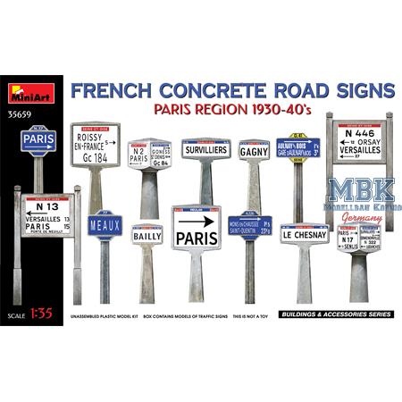 French Concrete Road Signs 1930-40's. Paris Region