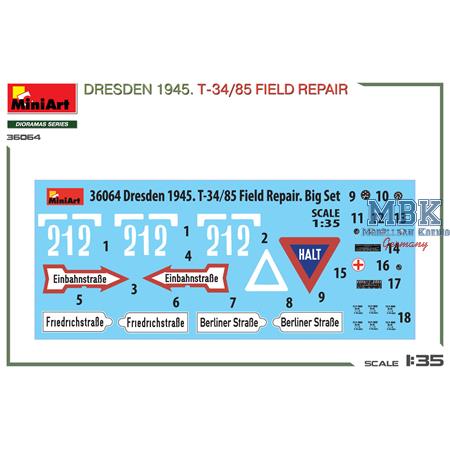 Dresden 1945. T-34/85 Field Repair BIG SET