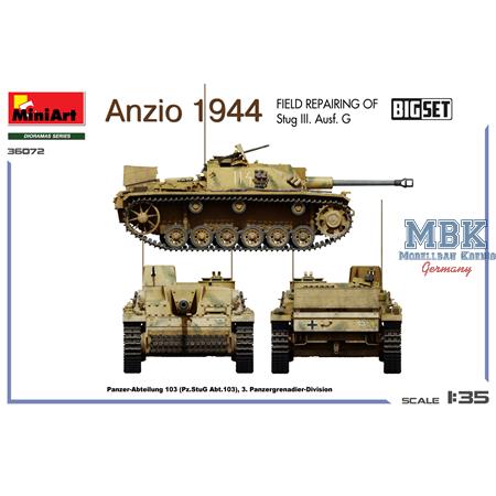 Anzio 1944. Field Repairing of Stug III. Ausf. G.
