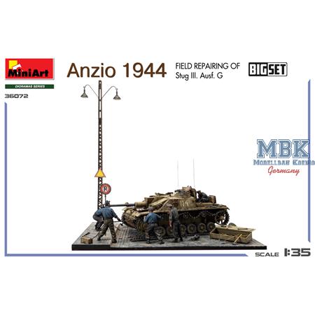 Anzio 1944. Field Repairing of Stug III. Ausf. G.
