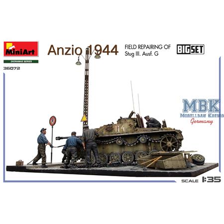 Anzio 1944. Field Repairing of Stug III. Ausf. G.