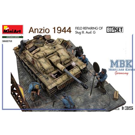 Anzio 1944. Field Repairing of Stug III. Ausf. G.
