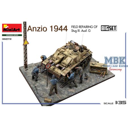 Anzio 1944. Field Repairing of Stug III. Ausf. G.