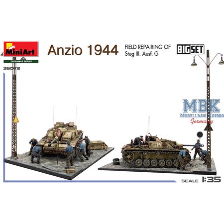 Anzio 1944. Field Repairing of Stug III. Ausf. G.