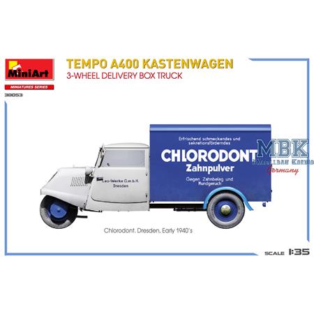 Tempo A400 Kastenwagen 3-Wheel Delivery Box Truck