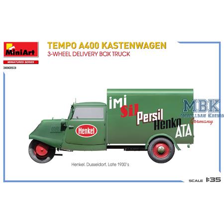 Tempo A400 Kastenwagen 3-Wheel Delivery Box Truck