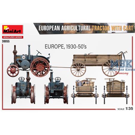 European Agricultural Tractor with cart