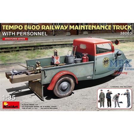Tempo E400 railway maintenance truck w/ personnel
