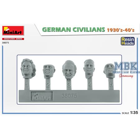 German Civilians 1930-40s Resin Heads