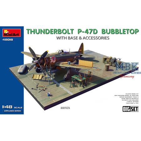 Thunderbolt P-47D Bubbletop  w/Base & Accessories