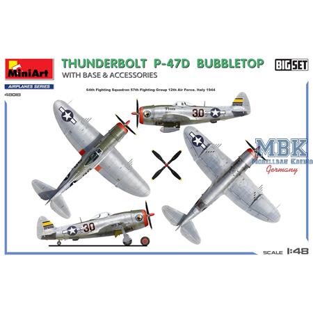 Thunderbolt P-47D Bubbletop  w/Base & Accessories