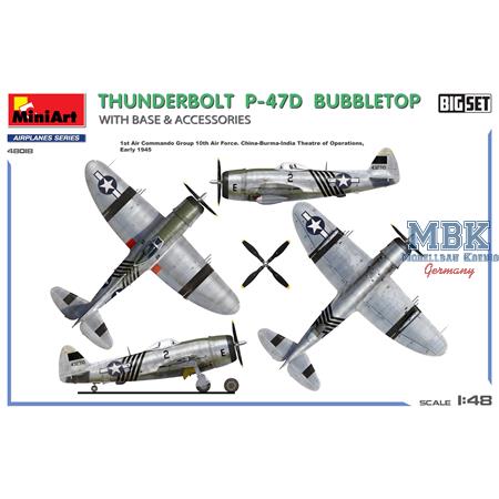 Thunderbolt P-47D Bubbletop  w/Base & Accessories