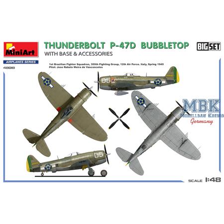 Thunderbolt P-47D Bubbletop  w/Base & Accessories