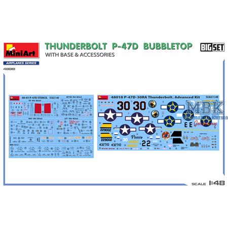 Thunderbolt P-47D Bubbletop  w/Base & Accessories