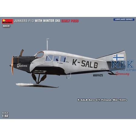 Junkers F13 with Winter ski. Early Prod.