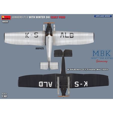 Junkers F13 with Winter ski. Early Prod.