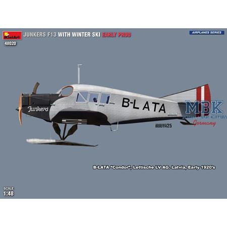 Junkers F13 with Winter ski. Early Prod.