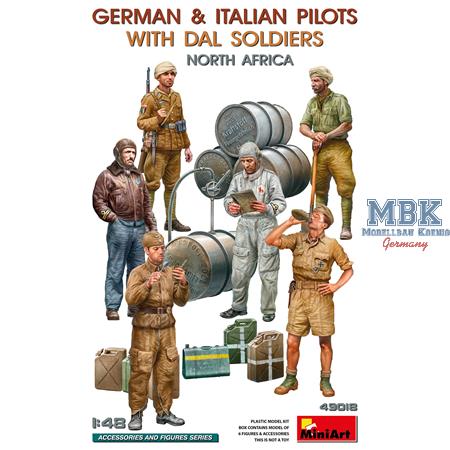 German & Italian Pilots w/DAL Soldiers. North Afr.