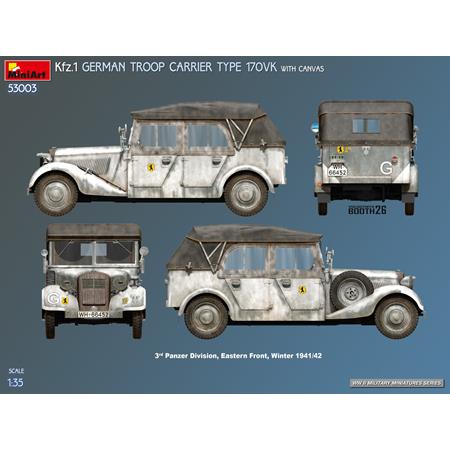 Kfz.1 German Troop Carrier Type 170VK w/canvas